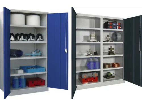 zwaarlastkast met openslaande deuren,RAL7035,front RAL5010