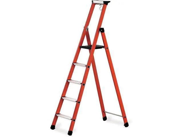 Boktrap,bomen fiberglas,treden aluminium,4treden incl. bordes,L 1,65m