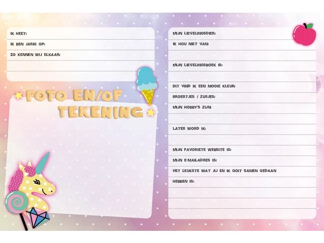 Vriendenboek Interstat Unicorn