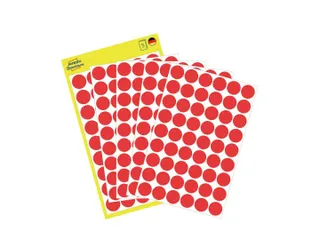 Etiket Avery Zweckform 3141 Rond Ø12mm Rood 270 Stuks - 1