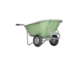 aluminium kruiwagen,230l,HxBxD 730x900x1600mm,HDPE-bak,groen,aluminium