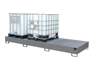 opvangbak,v. 3xIBC,opvangvol. 1000l,HxBxD 340x3850x1300mm,m. rooster - 1