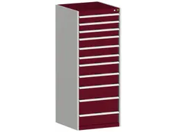 ladekast HxBxD 1600x650x650mm 11laden RAL7035 front RAL3004