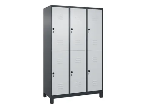 dubbeldekse locker,HxBxD 1950x1200x500mm,3x2vak.,vak B 400mm