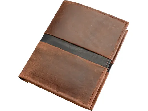 Portefeuille Pride and Soul leer bruin 12x10cm