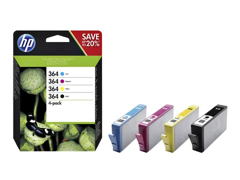 Hp 364 Inktcartridge Zwart + 3 Kleuren Origineel Combo Pack N9j73ae