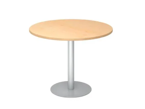vergadertafel,HxØ 745x1000mm,rond,schotelvoet zilverkleurig,ronde bui
