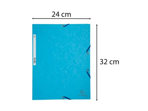 Elastomap 3 kleppen glanskarton 400g/m2 - A4-Turkoois