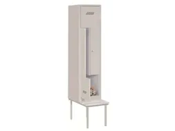 Z-garderobekast 2100x430x500mm 2 Delen Zitbank Klinksluiting Grijs