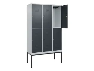 dubbeldekse locker,HxBxD 2120x1200x500mm,3x2vak.,vak B 400mm,cil.-slot - 2