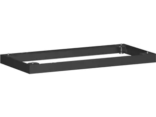 sokkel,v. kantoorstelling,HxB 50x800mm,metaal,zwart - 1