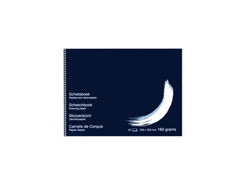 Schetsboek Papyrus 240x320mm 160gr 24 vel