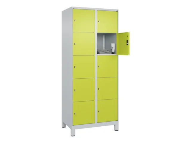 lockerkast,HxBxD 1950x800x500mm,2x5vakken,vak B 400mm,cil.-slot,voeten