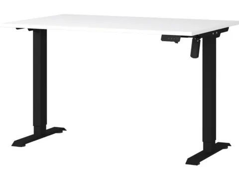 Elektrisch ihv bureau,HxBxD 710-1190x1200x800mm,blad wit,T-voet zwart