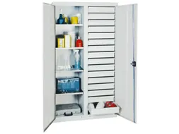 Draaideurkast Hxbxd 1800x1000x500mm 16laden 4legborden Lichtgrijs