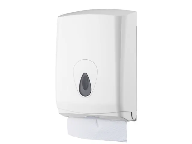 Handdoekdispenser Midi Kunststof Wit C-vouw Z-vouw