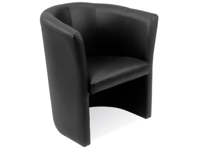 Fauteuil Echt Leer Zit Hxbxd 46X48X49Cm Totale Hxb 77X69Cm Zwart