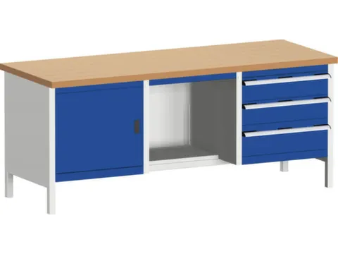werkbank met opbergruimte,HxBxD 840x2000x750mm,beukenblad