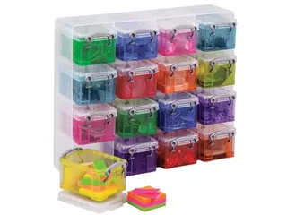 Muurkubus met 16 Opbergdozen 0,14 Liter Transparant Assortiment - 1