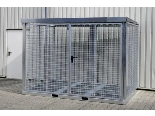 gasflessendepot,v. 104xØ 230mm fles,HxBxD 2260x3135x2170mm,m. deksel