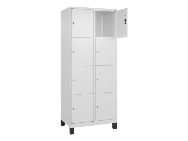 lockerkast,HxBxD 1950x800x500mm,2x4vakken,vak B 400mm,cil.-slot,voeten
