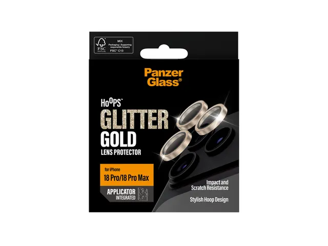 PanzerGlass Hoops Camera Lens Protector Glitter Gold iPhone 18 Pr