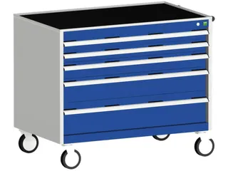 ladekast HxBxD 880x1050x650mm 5laden romp RAL7035 front RAL5010 - 1