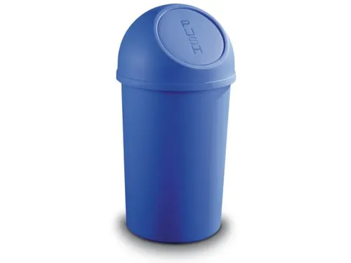 afvalbak,25l,HxØ 615x312mm,romp PP blauw,deksel PP blauw