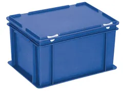 Euronorm Stapelkrat Hxlxb 230X400X300Mm 21L Met Deksel Blauw
