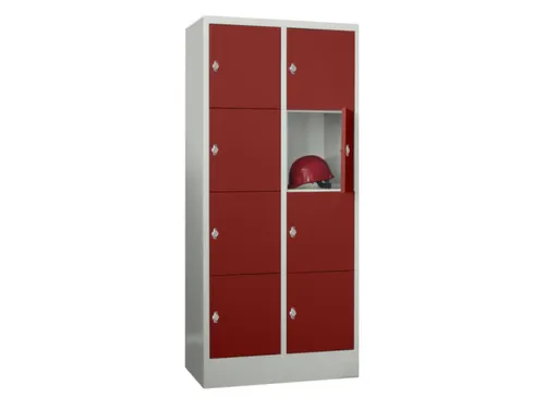 lockerkast,HxBxD 1850x800x500mm,2x4vakken,RAL7035,front RAL3000