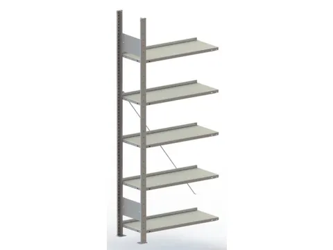 Inhaakstelling Aanbouwveld 1850x756x336mm 5Legborden 80kg Ral7035