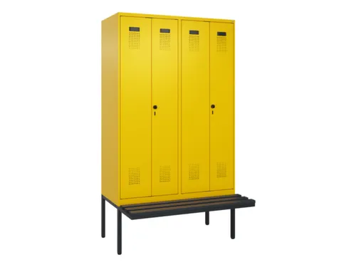 PBM-locker met bank,HxBxD 2120x1200x815mm,4vak,vak B 300mm