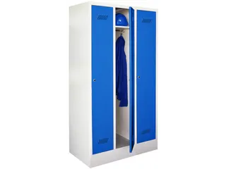 locker,HxBxD 1850x900x500mm,3vak,vak B 300mm,RAL7035,front RAL5010 - 1