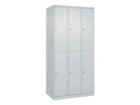 dubbeldekse locker,HxBxD 1850x900x500mm,3x2vak.,vak B 300mm,cil.-slot