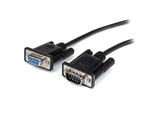 3m straight-through DB9 RS232 seriële kabel zwart M/F