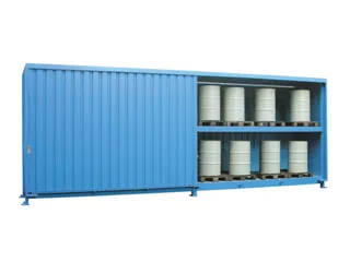 Stellingcontainer Gevaarlijke Stoffen Max. 48X200L Vaten Staand - 1