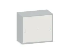 Schuifdeurkast 720x800x430mm Decor Romp Lichtgrijs Decor Front Wit