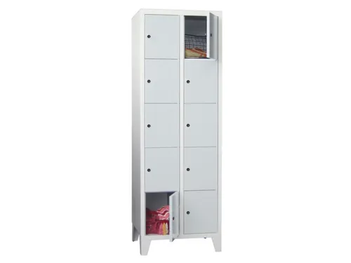 lockerkast,HxBxD 1850x600x500mm,2x5vakken,RAL7035,front RAL7016