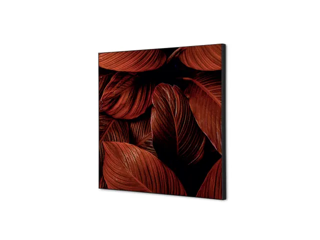 Wanddecoratie Textiel Set 40x40cm Botanische Bladeren Rood