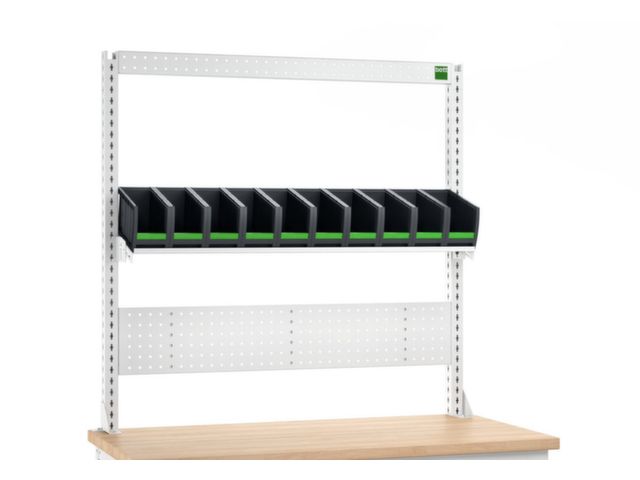 Relaxdays monitorstandaard, extra plank, HxBxD: 14,5 x 54 x 25,5 cm, schermverhoger voor bureau, modern, wit