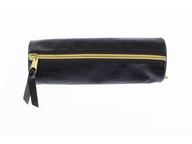 Etui Pure Croco zwart 20x6 rond