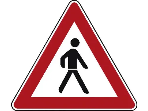 verkeersbord,voetgangers (opstelling links),conform StVO,aluminium
