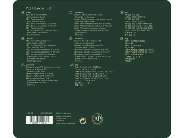 houtskoolset Faber Castell Pitt Monochrome 24-delig