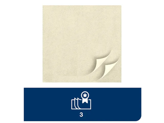 Serviette Tork Soft Dinner 477622 Advanced 39x39cm pli 1/8 Ivoire