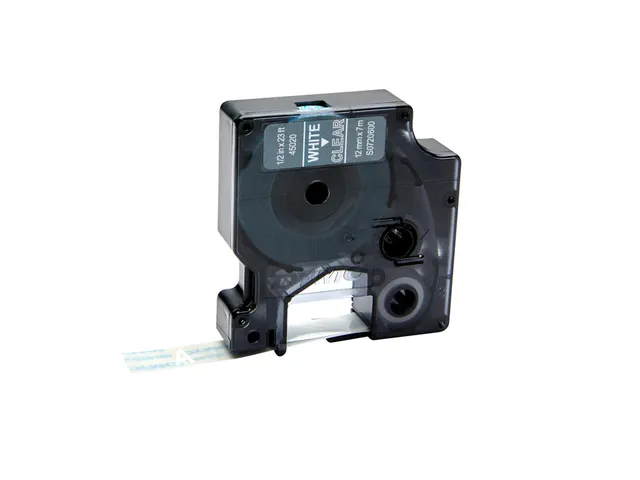 Labeltape Dymo 45020 D1 S720600 12mmx7m wit op transparant