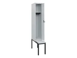 locker met bank,HxBxD 1950x300x815mm,1vak,vak B 300mm,draaigrendel