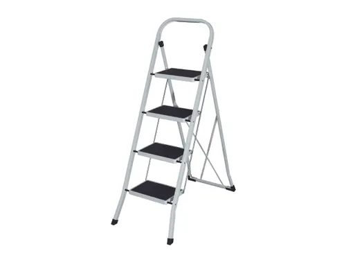 Stalen trap ladder 4 treden wit