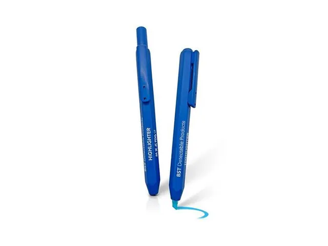 Markeerstift intrekbaar detecteerbaar blauw blauwe inkt 10 stuks