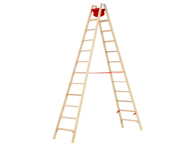 Escabeau double côté 2x 12 échelons Longueur 3,48m Bois