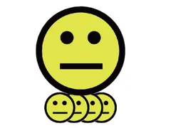 Magneet smiley 75mm emotie neutraal geel 5 stuks